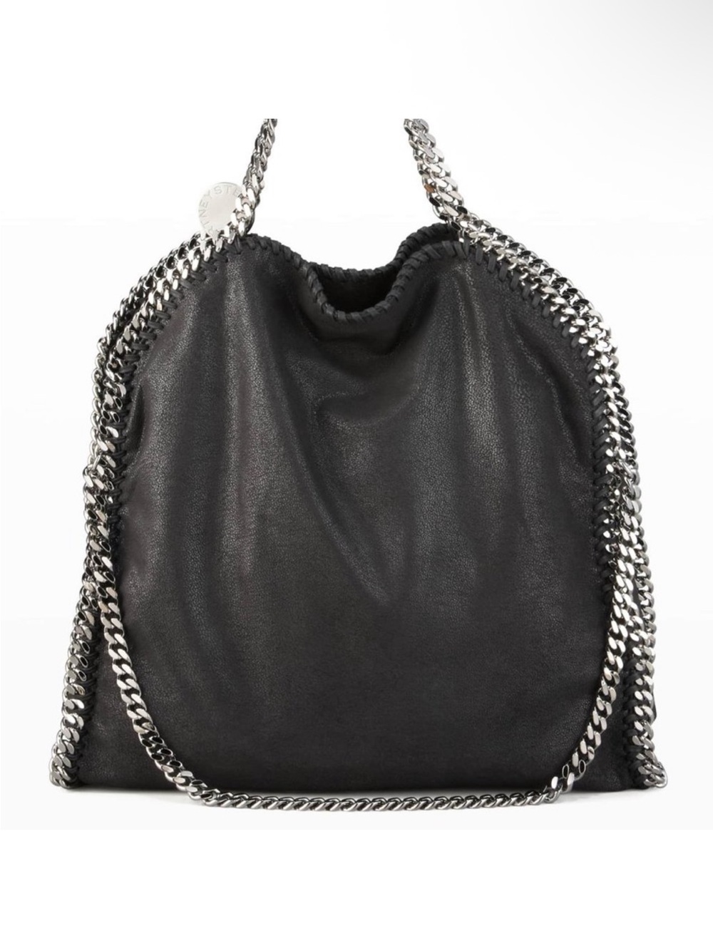 Authentic Stella McCartney Black Chain-Trim Falabella Tote with Coin Charm - Picture 4 of 4
